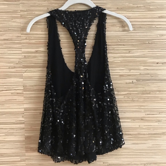 SIS Black Sequin Crop Swing Tank Top - Picture 5 of 10